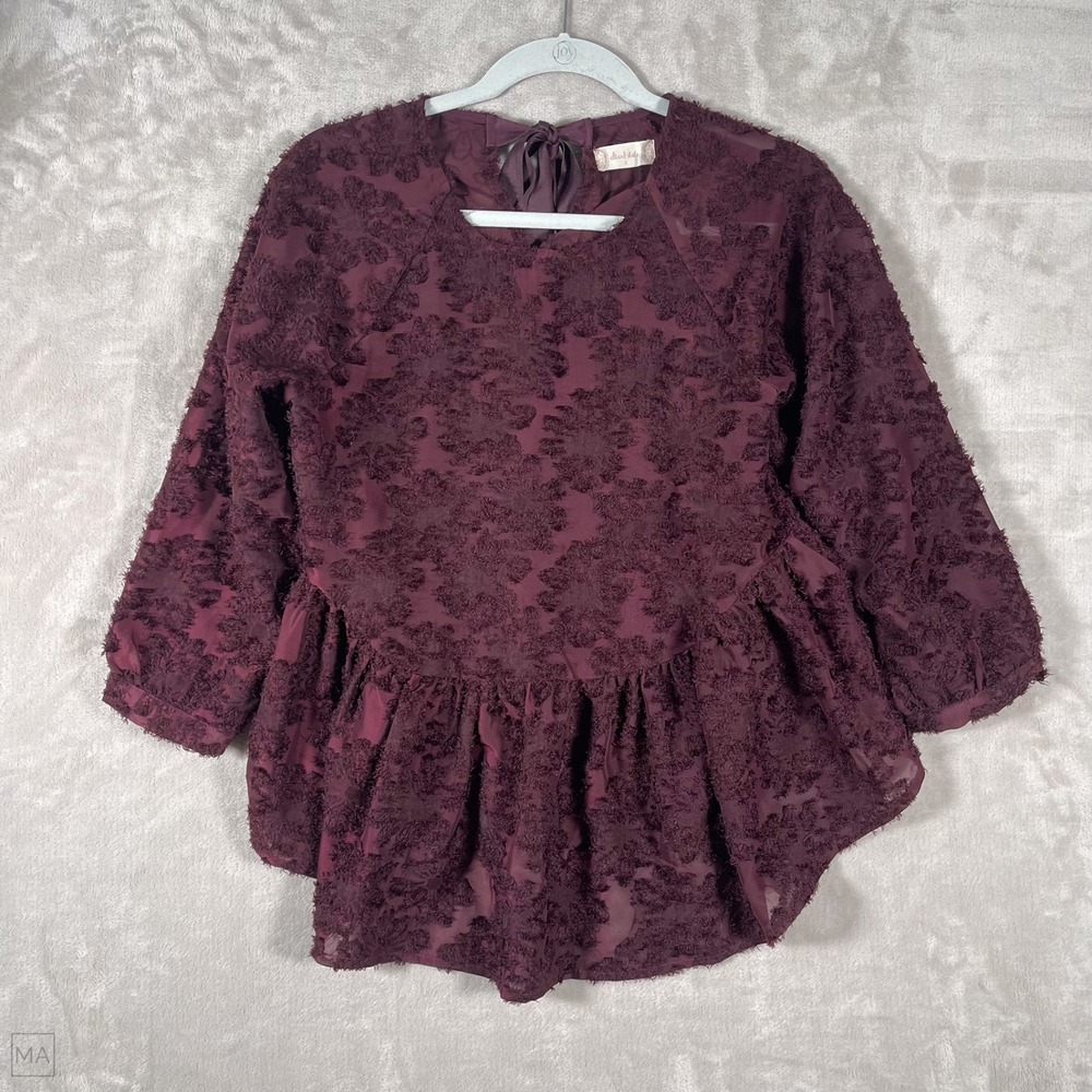 Altar'd State Women's Blouse Top Embroidered Floral Witchy Whimsy Feminine S